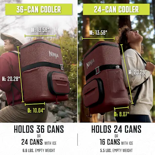Ninja FrostVault? Go 24-Can Backpack Soft Cooler with Cold Dry Zone (Canyon Red)