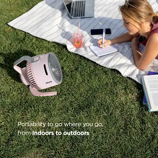 Ninja FrostVault? 45qt Wheeled Cooler & Shark? FlexBreeze? Portable Fan Bundle (Gray)