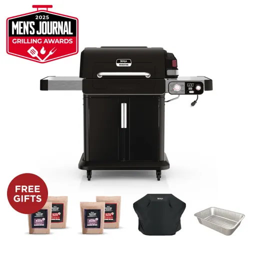 Ninja? FlexFlame? Propane Grill & Outdoor Cooking System Everyday Essentials Bundle (Black)