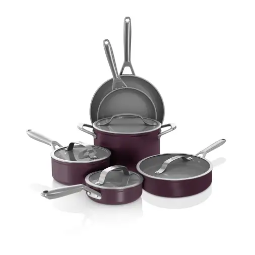 Ninja? Ceramic Pro 10-Piece Cookware Set Black Cherry