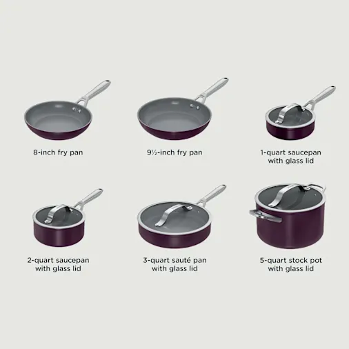 Ninja? Ceramic Pro 10-Piece Cookware Set Black Cherry